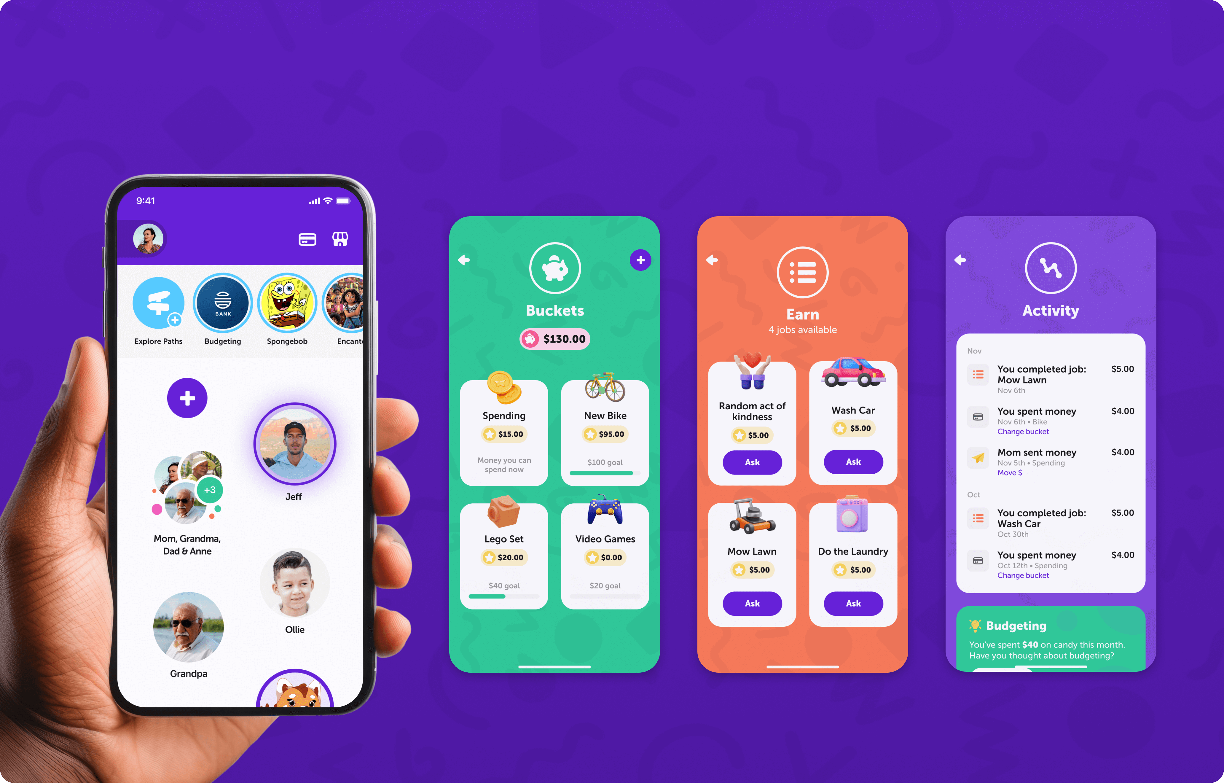 Some of the final Kinzoo mobile screens