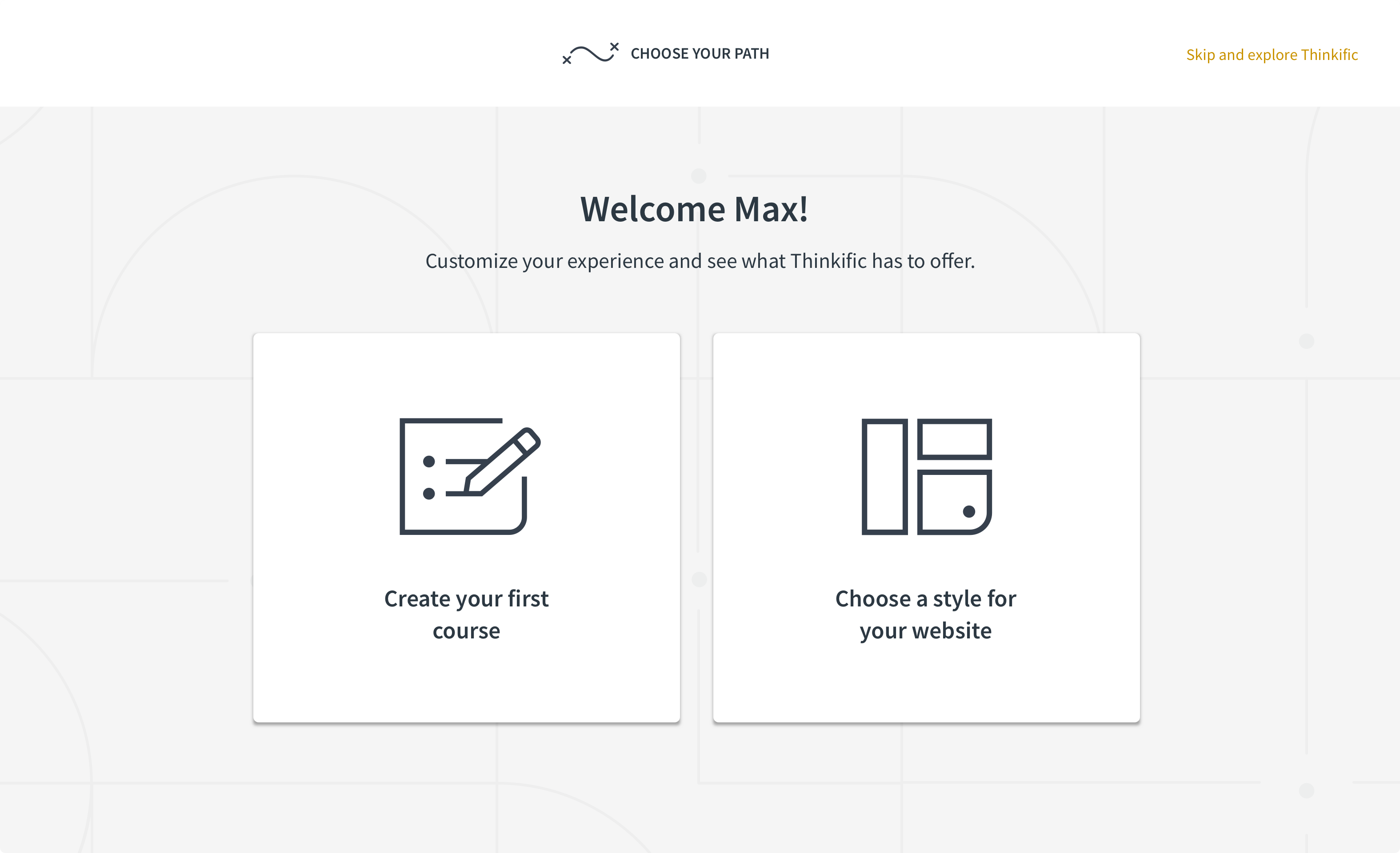 Create first course or design website
