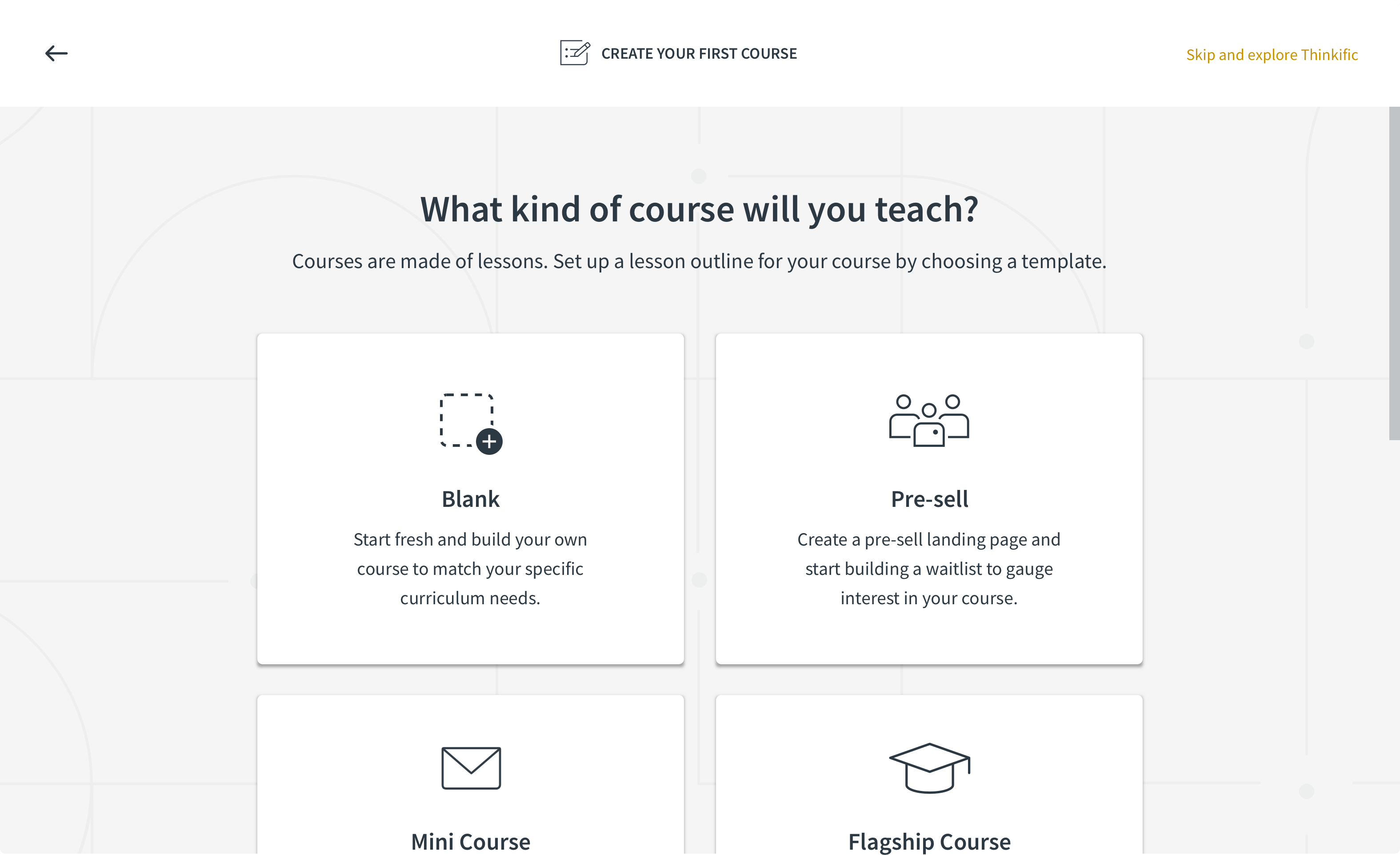 Choose course template