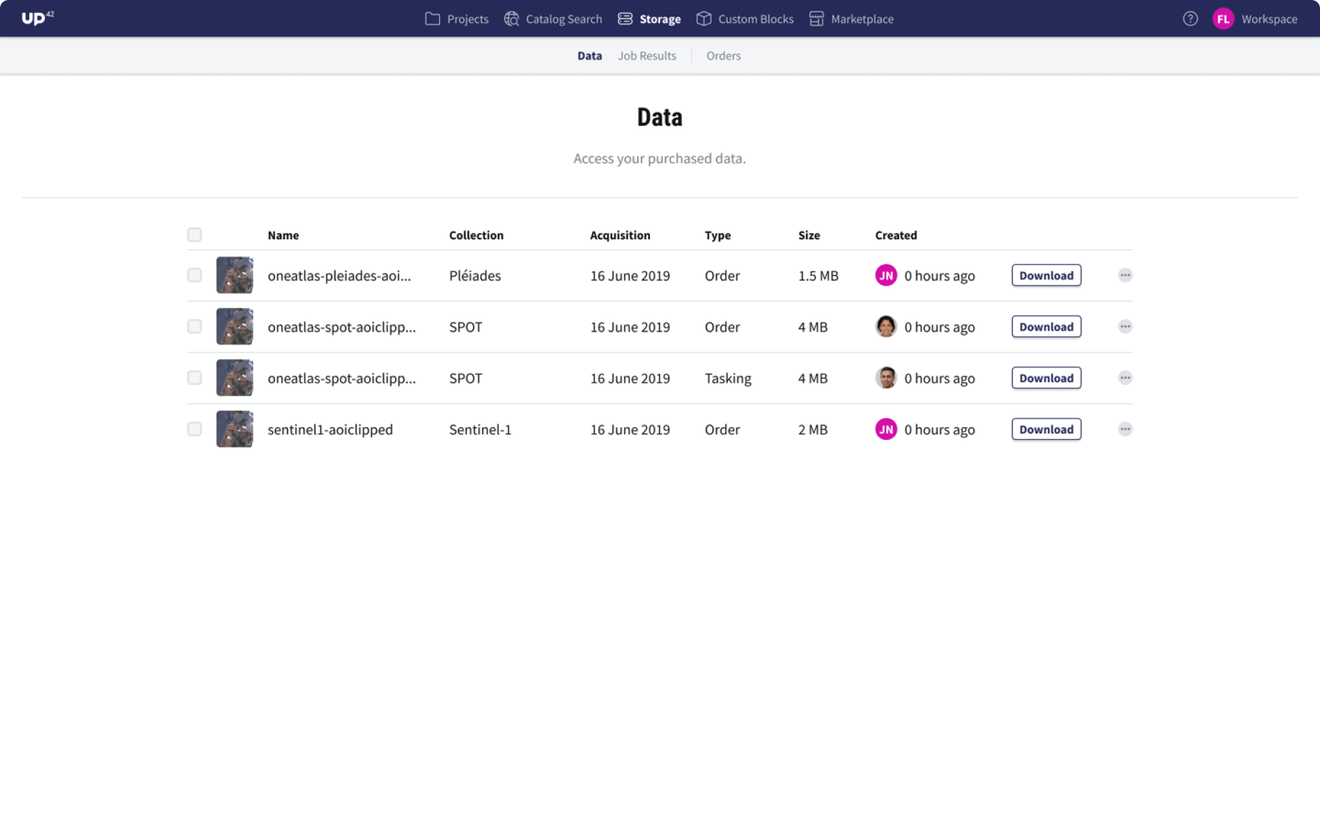 Storage of purchased images